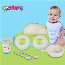CB723923 - Car shape food dish & tray set kids baby tableware bamboo