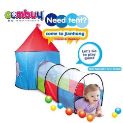 CB801624 - Children castle toy pop up fold kids play tent with tunnel