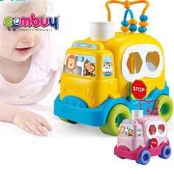 CB802459 - Sliding baby bus shape sorter educational activity cube toy