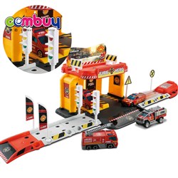 CB803128-CB803131 - One alloy car racing speed ejection kids play diy car parking lot toy