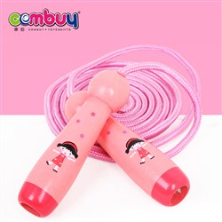 CB825585 - Wood handle training jumping cartoon speed skipping rope