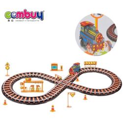 CB847353 - Kids plastic DIY graffiti music light electric rail car toy