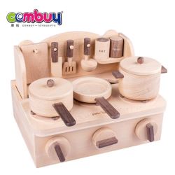 CB849065 - Beech pretend role play set Mini cooking kitchen toys wooden