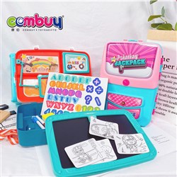 CB860108 - 3in1 children painting toy education backpack kids board drawing