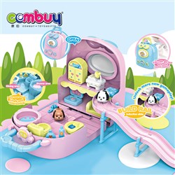 CB860278 - 2IN1inductive doll house backpack cute pet pretend play set