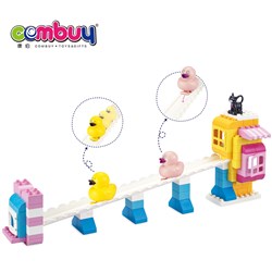CB873676 - Assembly funny duck track building kids blocks toy with 77PCS