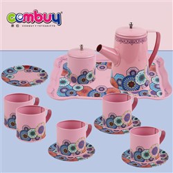 CB885862-CB885864 - Pretend play metal kitchen set tea pot tin plate kids toys