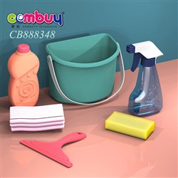 CB888348 - 6 Piece family kids learning barrel plastic cleaning toy set