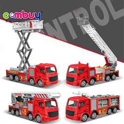CB934354-CB934355 - Metal friction inertia 1:55 model diecast alloy fire truck toy