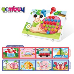 CB941149-CB941150 - 35pcs puzzle mushroom nail creative mosaic magic plate (with 4 color cards) / 2 models