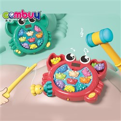 CB942662-CB942663 - Whack-a-mole fishing game 2 in 1 cute crab electric kids hammer toys