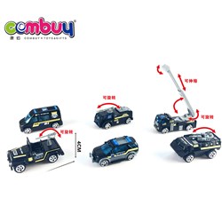 CB944879-CB944882 - 5 strip mounted 1:55 alloy taxi police cars (6 mixed)