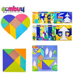 CB949600 - Wooden heart-shaped Tangram (9 blocks, 7 blocks, 2 mixed)
