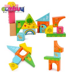 CB949673 - Wooden color scene building blocks