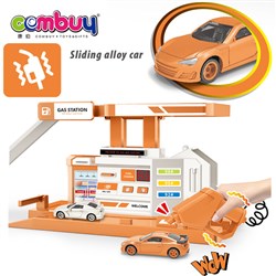 CB956622-CB956625 - Shock scene alloy car petrol stationgas station toy parking garage