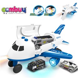 CB957070 - Lights, music, spray, deformation, police aircraft (with 2 alloy cars) (3 1.5V batteries).