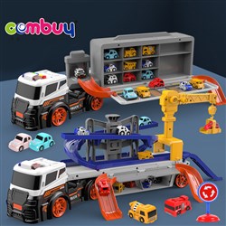 CB959523-CB959524 - Lifting track truck electric sliding car story musical container parking lot set toys