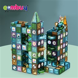 CB960546-CB960550 - Clear colour magnetic DIY tiles marble run building blocks