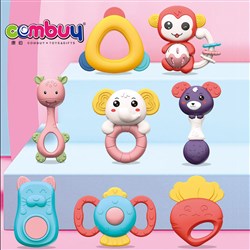 CB973620-CB973621 - Cute animals musical ring set newborn gift teething toys baby infant rattle