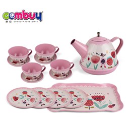 CB975476-CB975479 - Family style tinplate scarlet classic flower tea set