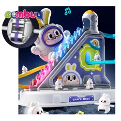 CB989787 - Automatic climbing cute rabbit lighting musical sliding track car toys kids orbit game