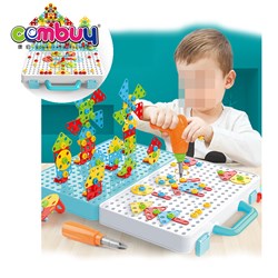 CB991488-CB991491 - Educational kids building blocks suitcase box electric drilling diy screw tool set toy