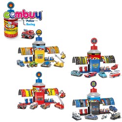 CB995691-CB995701 - Simulation gasoline additive alloy car rotating open garage parking lot kids toy