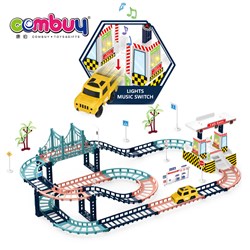 KB009638 - B/O kids rail race slot electric car track toy with music light