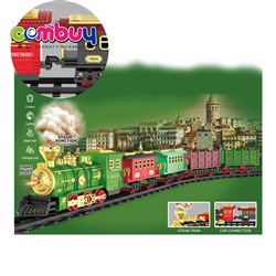 KB013443-KB013444 - Simulation classic steam lighting musical car connection toys electric train rail track