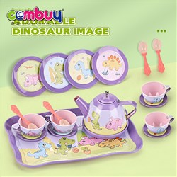 KB014087 - Dinosaur kitchen pretend play pattern table tin tea set kids toy