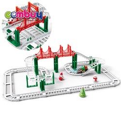 KB016777-KB016783 - Christmas railway train car diy assembling toy electric rail track