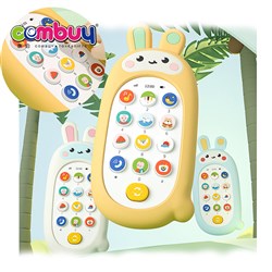 KB017607 - Early education learning mobile rabbit silicone case baby toy music phone