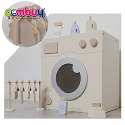KB019389 - Top grade kids pretend play set wooden washing machine toy