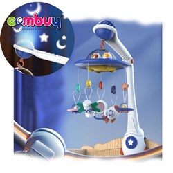 KB019927-KB019928 - Remote control space eight button infant gift set rattle toys baby musical crib bed bell