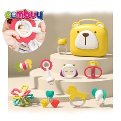 KB021863-KB021867 - Infant portable storage box set musical silicone toys baby teether rattle bell