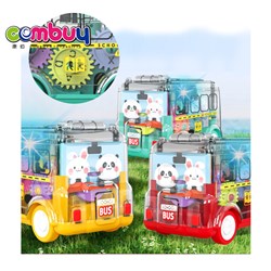 KB037362-KB037363 - Electric lighting music cartoon gear box car sliding inertia friction bus toy