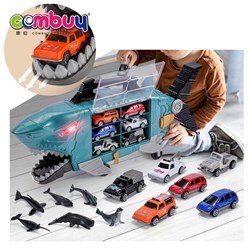 KB042563 - Shark storage box toys diecast metal car toys sliding container carrier truck