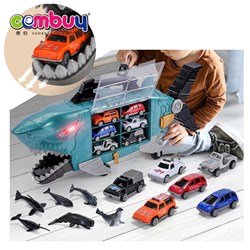 KB042563 - Shark storage box toys diecast metal car toys sliding container carrier truck