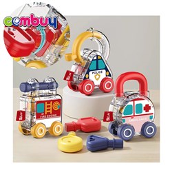 KB044857 - Education unlocking matching shape cognition sliding car plastic lock and key toy
