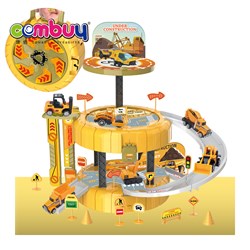 KB066764-KB066769 - Rail scene wheels storage box alloy vehicle model track parking lot car toys set