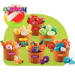 KB073886 - Pretend play sort storage barrel cutting stick kids vegetables and fruits toys
