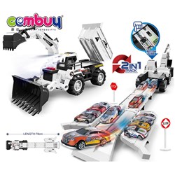 KB077630-KB077635 - Lighting musical alloy vehicle deformation folding ejection track storage car toy