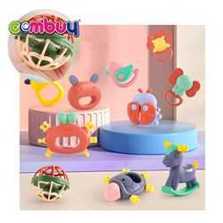 KB086076 - Toddler Boiled Soft Silicone Plastic Hand Bell Music 10 Pcs Baby Rattle Toy