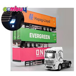 KB098316-KB098323 - Simulation Diecast Metal Model Sound Lighting Toy Pull Back Container Alloy Truck