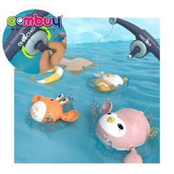 KB100085 - Wind up Cartoon Animals Indoor Playing Rope Swimming Kids Toy Fishing Rod Handles