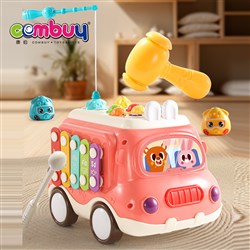 KB100373-KB100376 - Educational Knocking Piano Fishing Hammer Multi 6 in 1 Kids School Bus Learning Toy