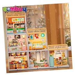 KB108334-KB108341 - Kids Creative Shore Shop House Scene Assembly Mini Diy Educational Toys