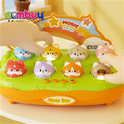 KB108342 - Cartoon Animals Lighting Musical Piano Baby Whack a Mole Plastic Hammer Game Toy