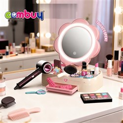 KB127162-KB127165 - Pretend Play Makeup Game Lighting Flower Shaped Girls Dressing Vanity Mirror Toys
