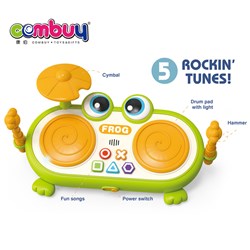 KB127658-KB127659 - Cartoon Educational Lighting Musical Instrument Electric Frog Jazz Drum Toys